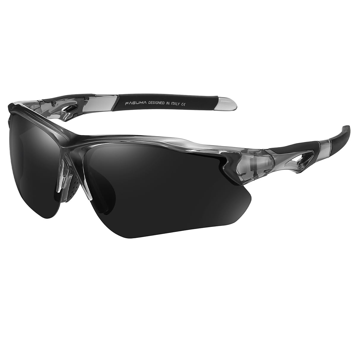 FAGUMA Polarized Sports Sunglasses for Men Women Fishing Cycling Running Golf Motorcycle TR90 Frame UV400 Protection