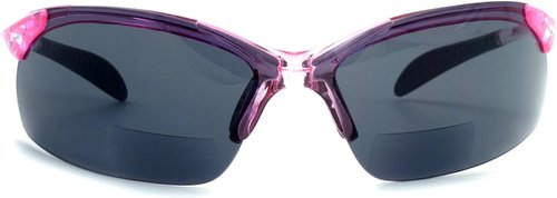 Calabria 48BF Sport BiFocal Reading Sunglasses Mens Womens Lightweight Comfortable Semi-Rimless Wrap Around Bi-Focal Sunnies