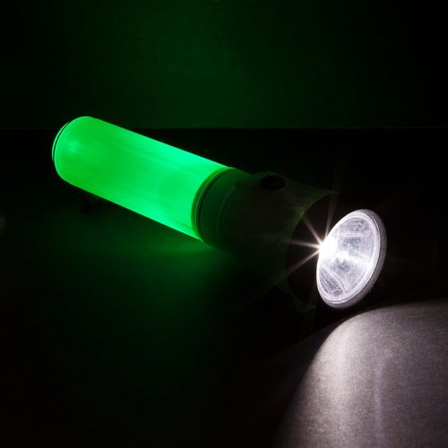 Life Gear LED Flashlight with Glow Handle, Emergency Flasher and Storage Compartment, RED,White/Red