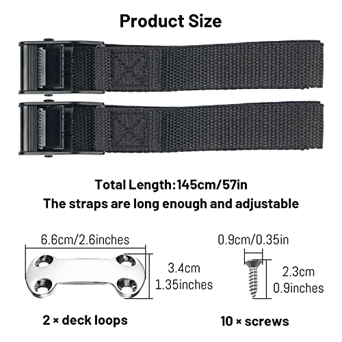 Cooler Tie Down Kit - Adjustable Straps for YETI & RTIC Coolers, Boat & Truck Bed