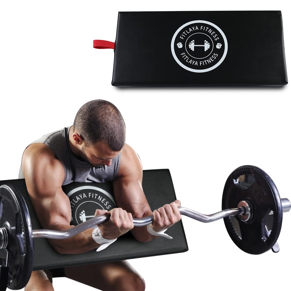 Fitlaya Fitness Preacher Curl Pad Barbell & Dumbbell Bicep Curl Support Isolator Home Gym Equipment for Arms Bodybuilding