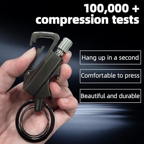 Permanent Match Bottle Opener Metal Keychain Lighter, Reusable Survival Fire Starter Lighter, Emergency Waterproof Striker Stick Kit, Great for Camping, BBQ, and Adventures (GRAY-2Pcs)
