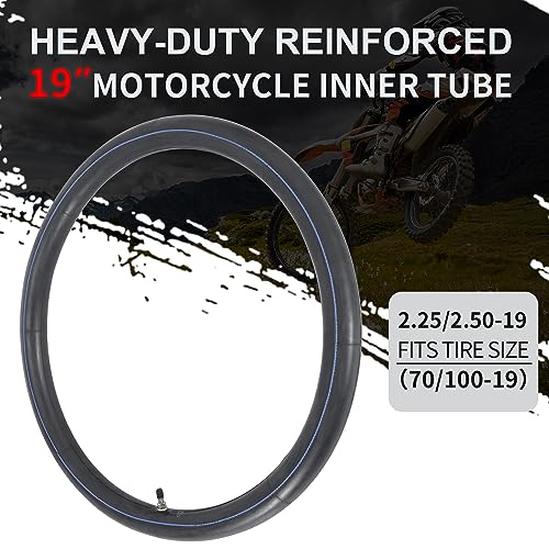 2.25/2.50-19 Dirt Bike Inner Tube - Heavy Duty Puncture Resistant with Rim Strip - 1 Pack