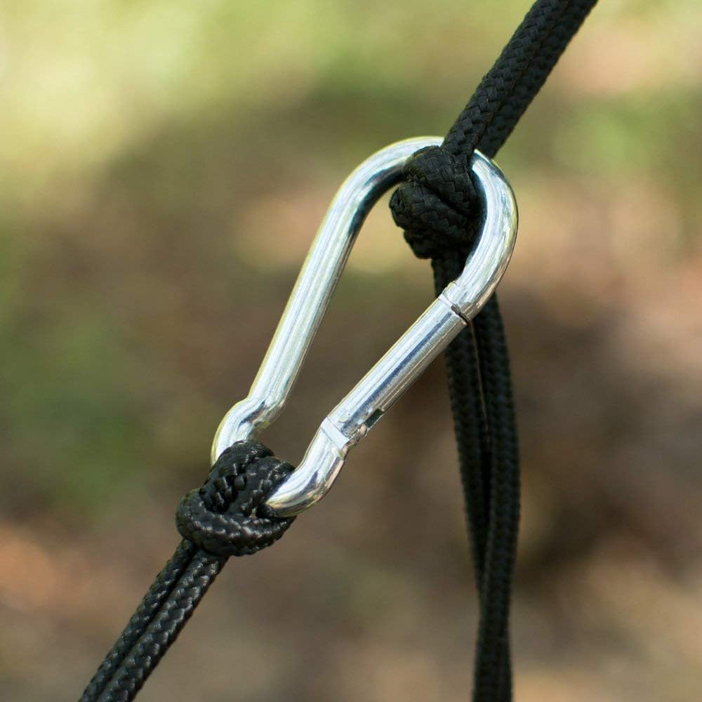 Neolite Double Camping Hammock - Lightweight Portable Nylon Parachute Hammock for Backpacking, Travel, Beach, Yard. Hammock Straps & Steel Carabiners Included (Orange/Blue)