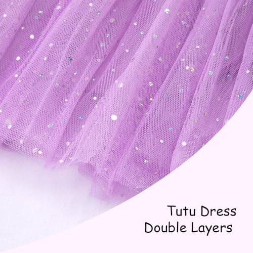 Girls Ballet Leotard with Tutu Skirt Toddler Dance Outfit Cross Straps 2-10Y