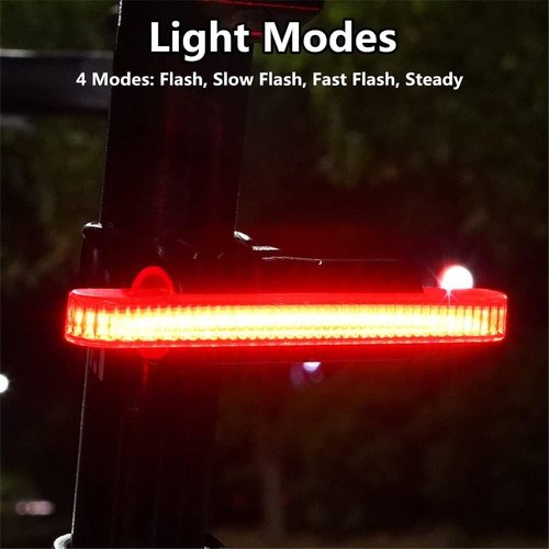 Bike Tail Light, WASAGA Bicycle Rear Light Sport LED USB Rechargeable Red High Intensity Waterproof 4 Light Modes Backpack Strobe Bike Back Light