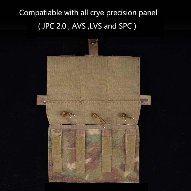 Aekvinks Tactical Gear Crye Precision Front Panel Hook and Loop Placard Platform with Buckle Tactical Vest Adaptive Accessory Plate Board 9.6 * 6.3'' Camo