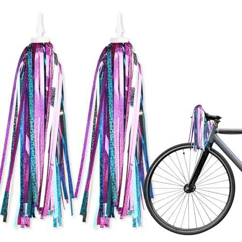 Rainbow Bike Streamers Holiday Bike Handlebar Tassels Colorful Bicycle Streamer Tassels for Bicycle Ornaments