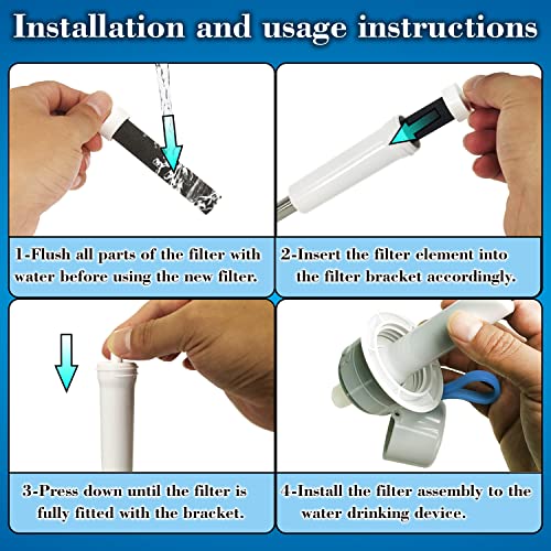 Water Filter BPA Free for Brita Water Bottle - 10 Pack Replacement Filter
