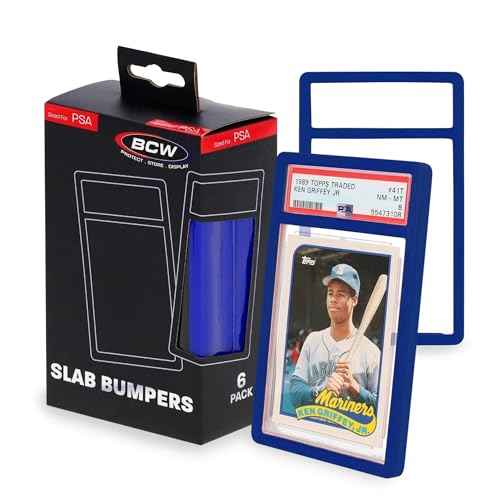 BCW Graded Card Slab Bumpers - Blue | TPE Edge Protectors for PSA Slabs (2017?Current) | Secure Fit & Easy Grip | Pack of 6 Bumpers for PSA-Graded Card Cases | Collector-Grade Protection