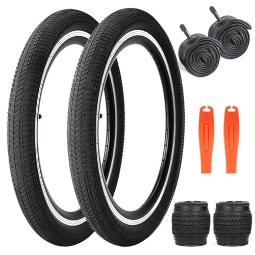 Kids 20 Inch Bike Tire 2 Pack - Black 20x2.125 Folding Replacement Tires