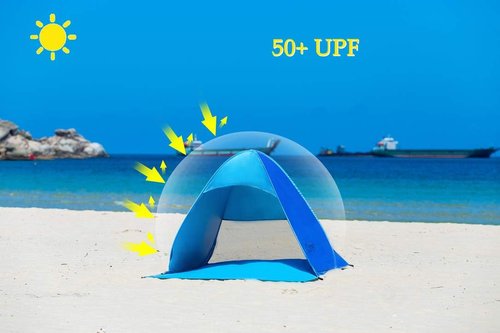 Instant Portable Beach Tent - Quick Pop-Up Sun Shelter for Outdoors