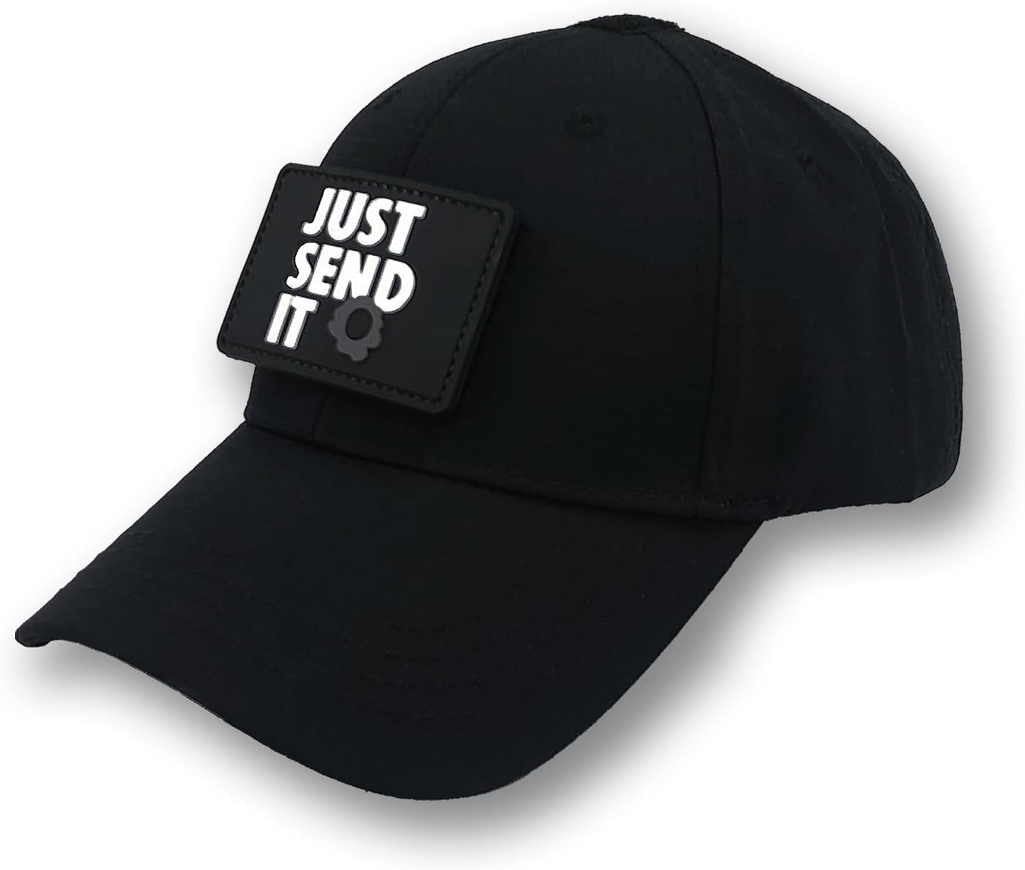 Just Send It Sniper Rubber Tactical Patch 2.95x2 inches with Hook Fastener Back for Hats Caps Clothing Vests Bags Backpacks (Tan)