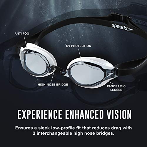 Speedo Speed Socket 2.0 Swim Goggle White/Black - Anti-Fog, UV Protection