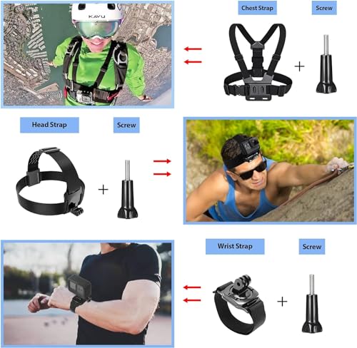 63 in 1 Action Camera Accessories Kit Waterproof Housing Tripod Mounts