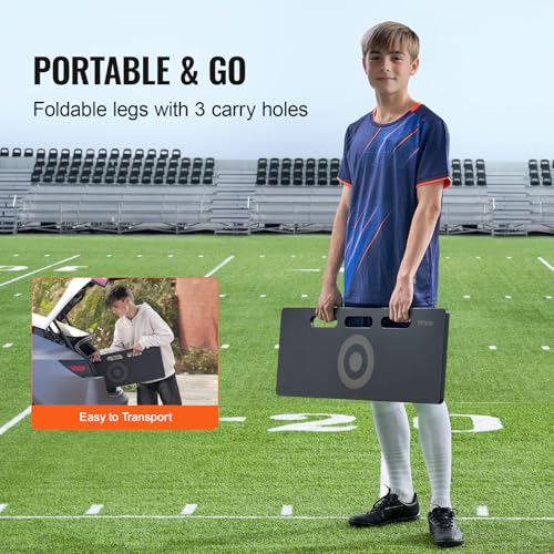 VEVOR Soccer Rebounder Board, Portable Soccer Wall with 2 Angles Rebound, Foldable HDPE Kickback Rebound Board, Soccer Training Equipment for Kids and Adults, Passing & Shooting Practice