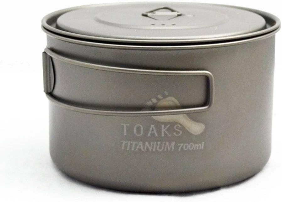 TOAKS Titanium 700ml Lightweight Camping Pot - Durable & Portable Cookware