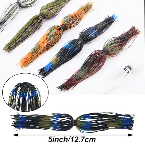 Silicone Fishing Jig Skirt Set for Bass & Walleye Lures - 18 Bundles