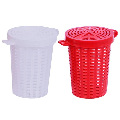 SquEqu 10 Pack Fishing Bait Cage Trap Feeder Holder Box Large Size Baits Case Barrel Fish Lure Plastic Basket Fishing Tackle Kit Gear Tool for Fish Shrimp Earthworm Crab Catfish Cast Net