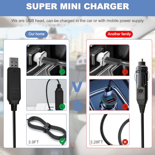USB Charger Cable Compatible with Rugged Radios-for V3 R1 GMR2 GMR2-PLUS and RH5R Extra Large Battery Replacement Charging Cord