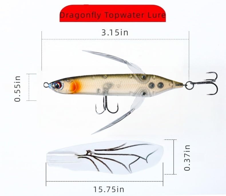 SAFETAO Topwater Crawler Lure for Freshwater Fishing - Red Head & Silver Body