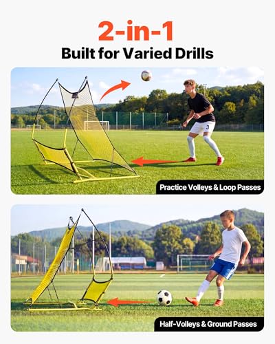 VEVOR Soccer Rebounder Net 72x56 Inches Multi-Angle Training Equipment for Teens & Adults