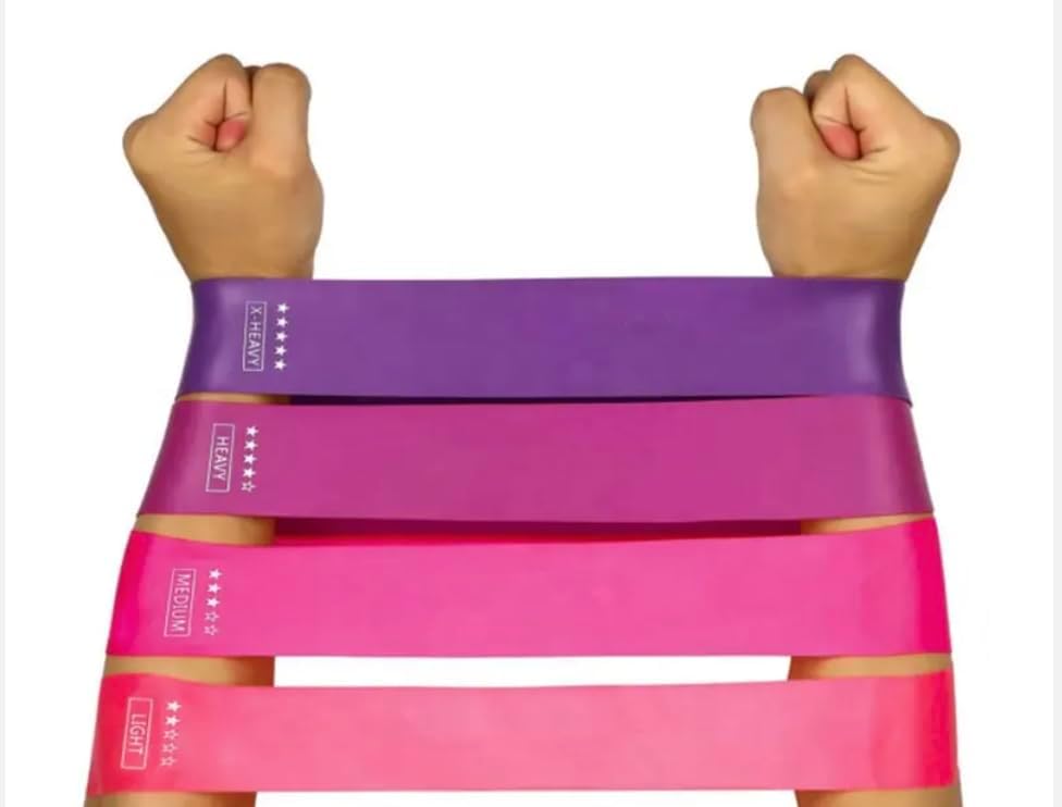 WODFitters Bandelicious Mini Bands Set for Women - 4 Exercise Workout Resistance Bands - Exercise Loops - Workout Flexbands for Stretching, Physical Therapy, Rehab, Home Fitness and Muscle Activation