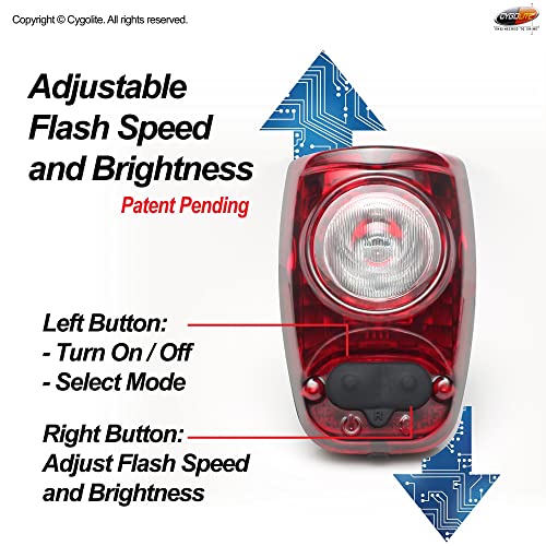Cygolite Hotshot Bicycle Taillight 100 Lumens 6 Night & Day Modes USB Rechargeable