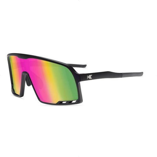 Knockaround Campeones Wraparound Sunglasses for Men and Women - Performance Lenses with Full UV400 Protection, Rainbow on Black