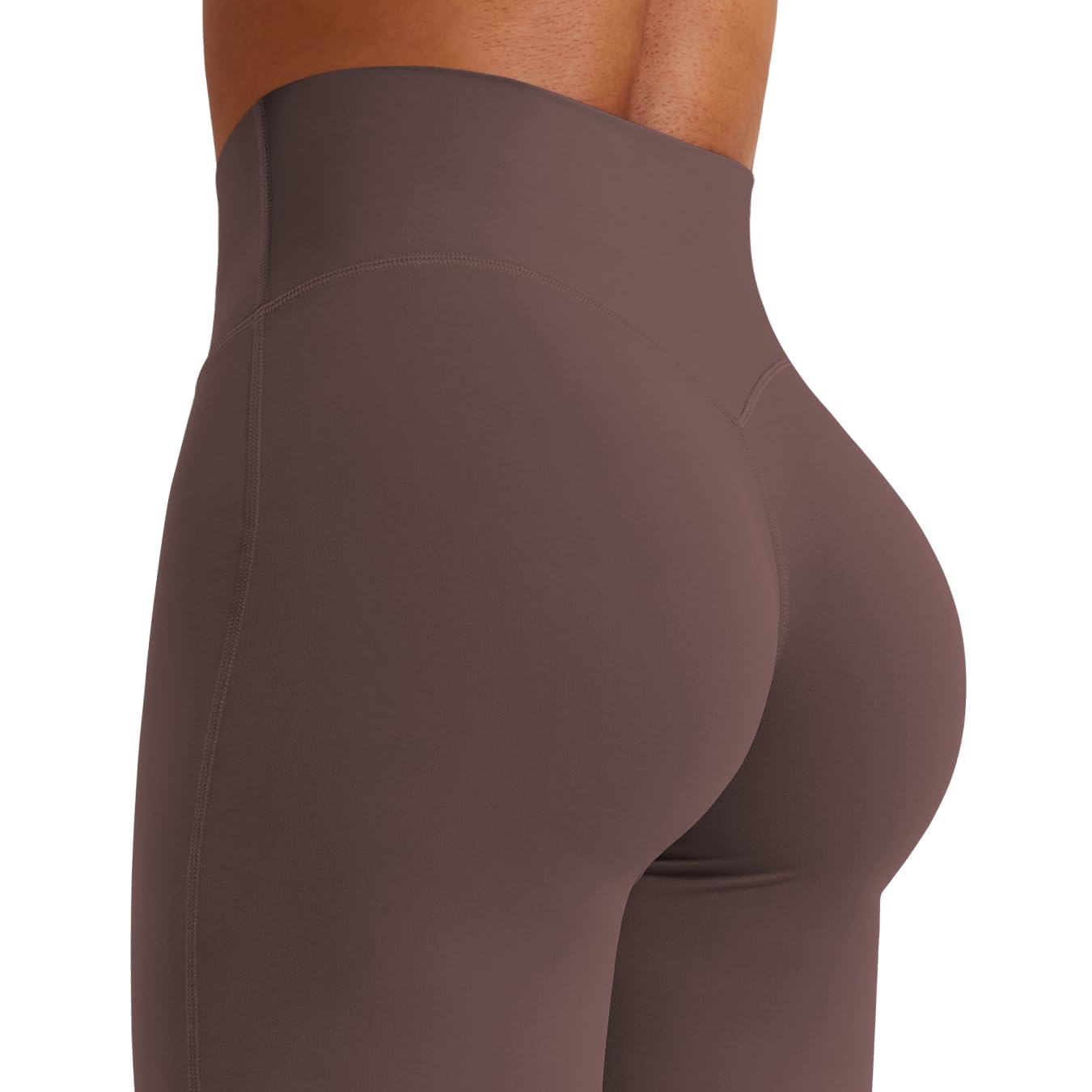 YEOREO Workout Leggings Womens No Front Seam Straight Leggings 31.5" High Waist Buttery Eddiy Gym Yoga Pants Plum Brown XXS