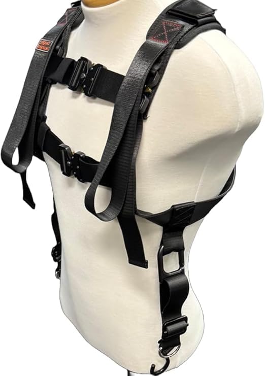 RR GET RIPPED! BY ROSENBLATT Squat Harness Premium Adjustable V3. squat deadlift lunge calf raise nordic knees over toes mobility quads glutes hamstrings calves (Black)