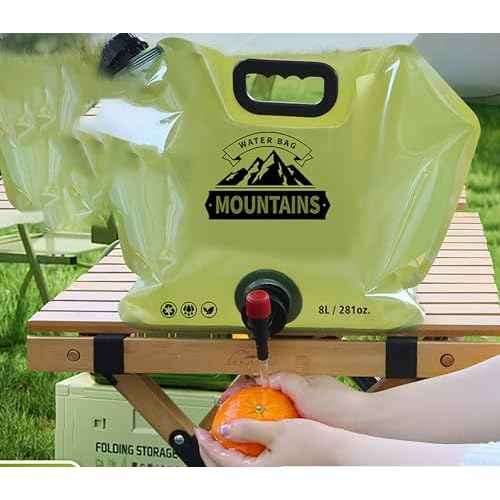 Outdoor Water Bag with Faucet, 2 Pcs Random Color 8 L(281 oz) Thick PE Folding Camping Water Bag for Outdoors