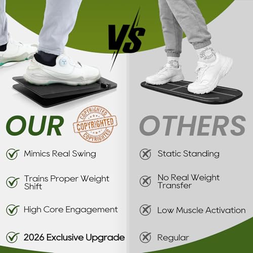 Golf Pressure Plate Training Aid with Adjustable Balance Board for Swing Improvement