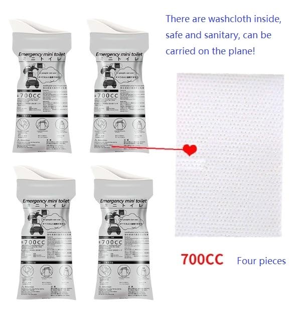 Generic Emergency Mini Portable Toilet, 700cc Capacity, Unisex, for Travel, Camping, Traffic Jams (800), Gray, QYT002