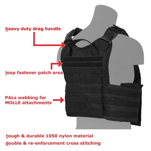WARTECHGEARS Tactical Padded Fully Adjustable Vest (Black)