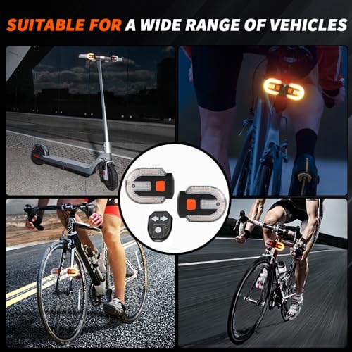 Wireless Bicycle Turn Signal Lights with Remote Control - Waterproof 5 Modes USB Charging