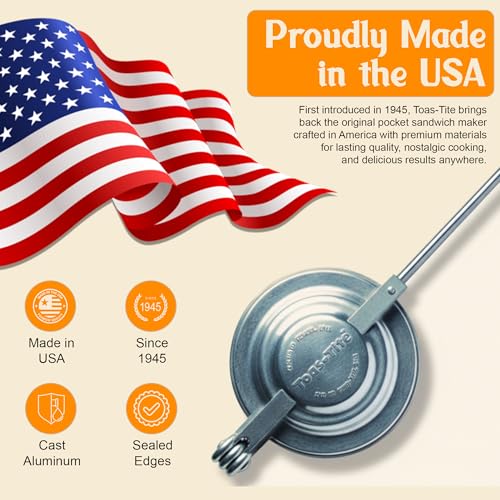 Handheld Sandwich Maker - Classic Panini & Pie Iron, Retro 1945, Regular