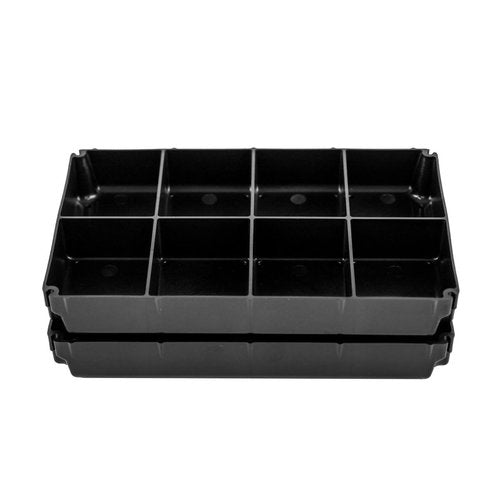 YakAttack TracPak Tray – 4x2 Half-Depth Insert | 8-Compartment Storage Trays for TracPak Box | 2 Pack with Stacking Tabs | Kayak Tackle & Tool Organizer | Made in USA