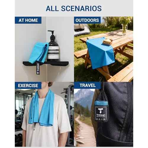Quick Dry Towel for Body,35" x 18" Travel Towel Fast Drying Lightweight Camping Towel for Swimming,Gym,Yoga and Other Sports(Hawaiian Blue,1 Pack)