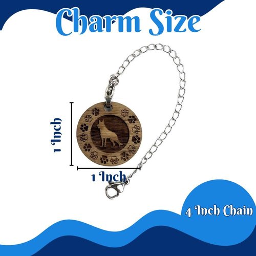 Pure Walnut Wood Stanley Cup Accessories- Cute Dog Charm For Stanley Tumbler- German Sheperd Design