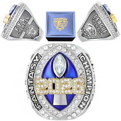 Fantasy Football Ring with Ring Box Trophy Award for League Winner 2026 / 11