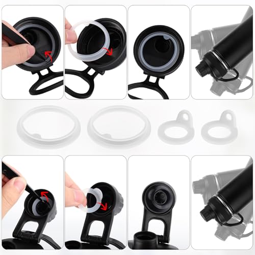 Gasket Replacement for TAKEYA Actives, Silicone Sealing O Ring Leak-Proof Water Bottle Lid Seal Parts Compatible with 18oz, 22oz, 24oz, 32oz, 40oz Water Bottles