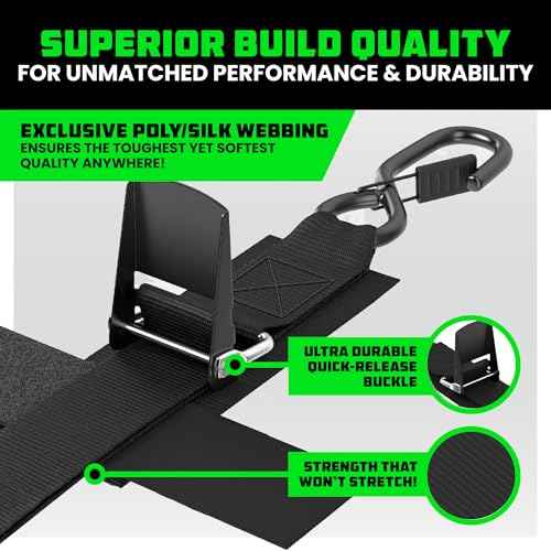 Rhino USA Boat Trailer Straps (2-Pack) - Heavy Duty 2 Inch x 48 Inch Boat Tie Down Straps to Trailer - Ultimate Adjustable Transom Tie Down Straps for Trailering Safety with Boat, Jet Ski, & More!