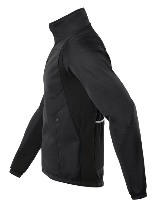 BERGRISAR Winter Cycling Jacket for Men with 6 Pockets Windproof Thermal Softshell Bike Jacket Running Windbreaker Black X-Large
