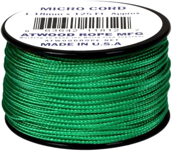 Atwood Rope MFG Micro Utility Cord 1.18mm X 125ft Reusable Spool | Tactical Nylon/Polyester Fishing Gear, Jewelry Making, Camping Accessories