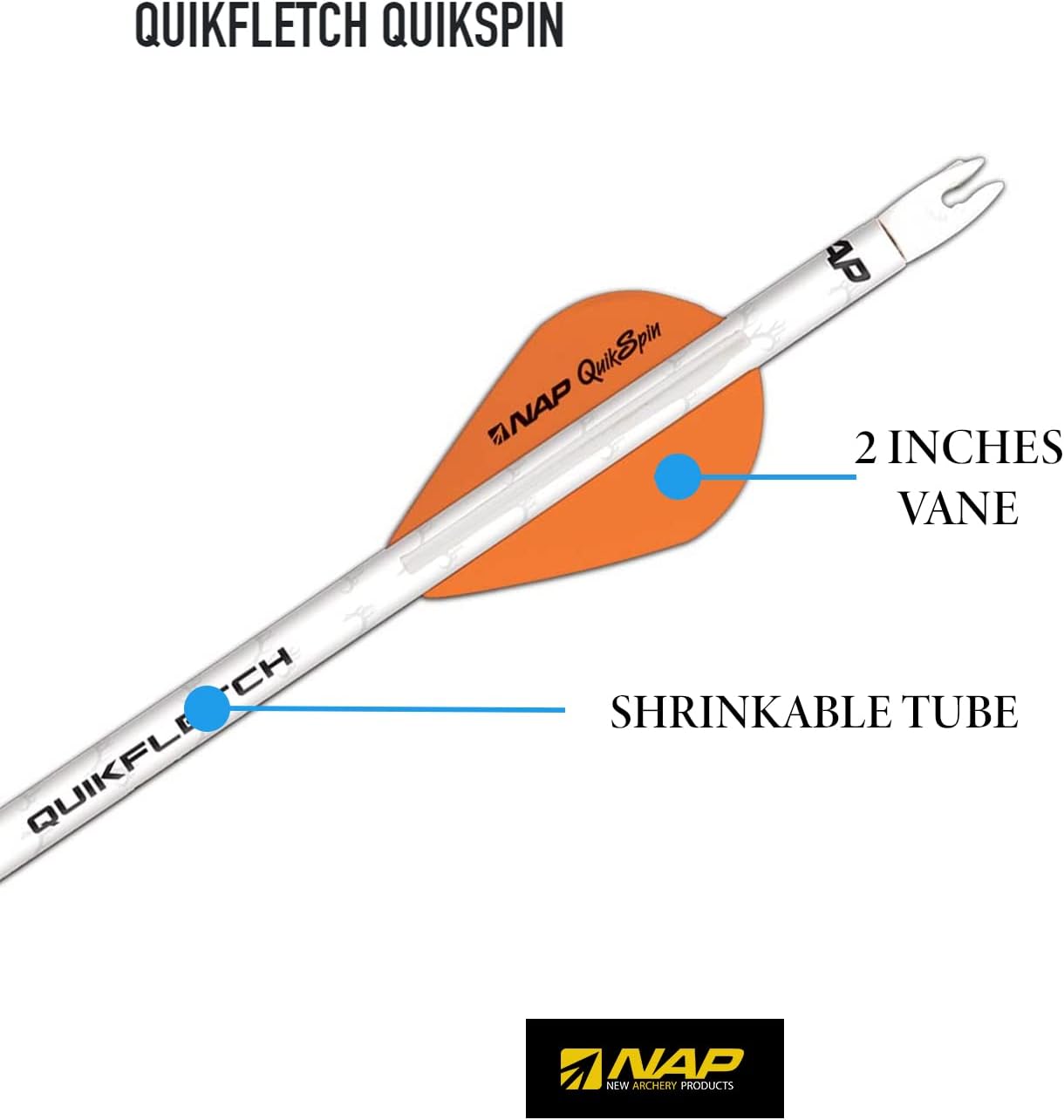 New Archery Products NAP Quikfletch Quikspin Speed Hunter Arrow Fletching System Pack of 6