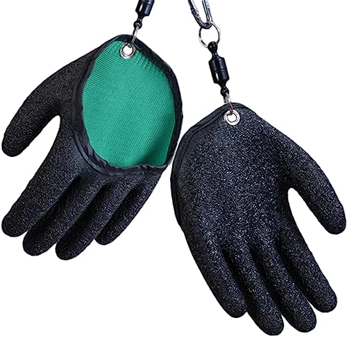 Fishing Gloves with Magnet Release - Medium-Large Anti-Slip Puncture Proof Gloves for Catching & Handling Fish