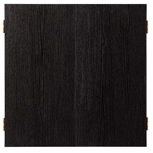 Viper Hideaway Dartboard Cabinet Set with Steel-Tip Dart Board, Reversible Board with Baseball Game Option, Two Sets of Darts, Chalk Scoreboards, and Matte Black Finish