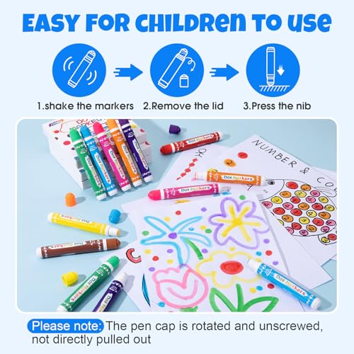 8 Pack Dot Markers for Toddlers Non-Toxic Washable Art Supplies - Variation of THIS listing