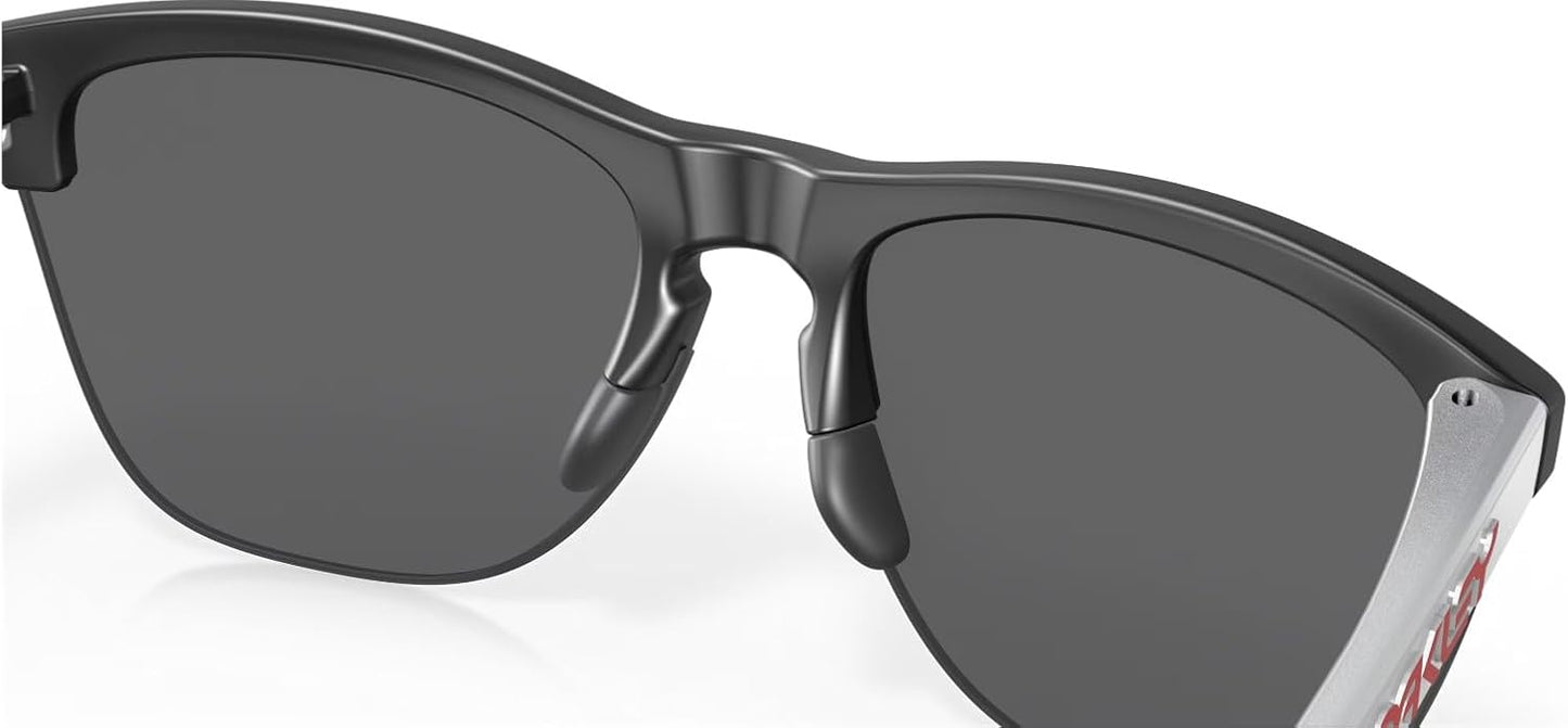Oakley Frogskins Lite Sunglasses Matte Black Silver with Prizm Black Lens 63mm
